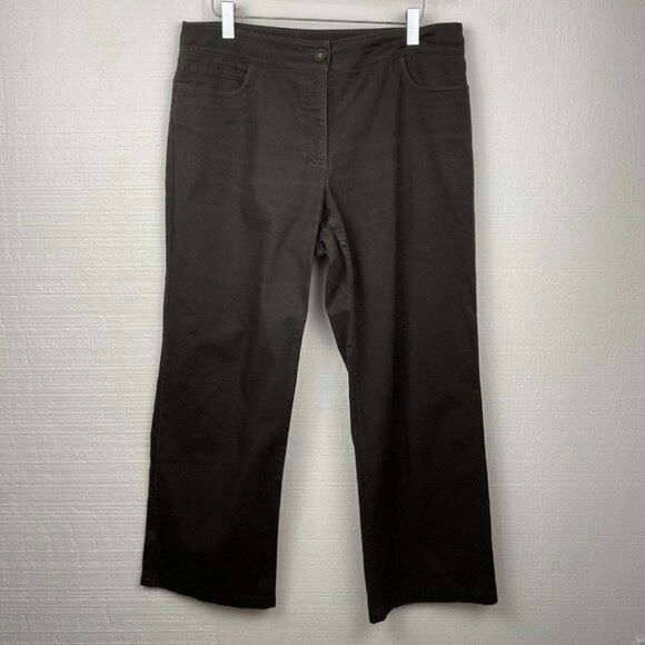 Eileen Fisher Pants S Brown Organic Cotton Cropped - Picture 2 of 7